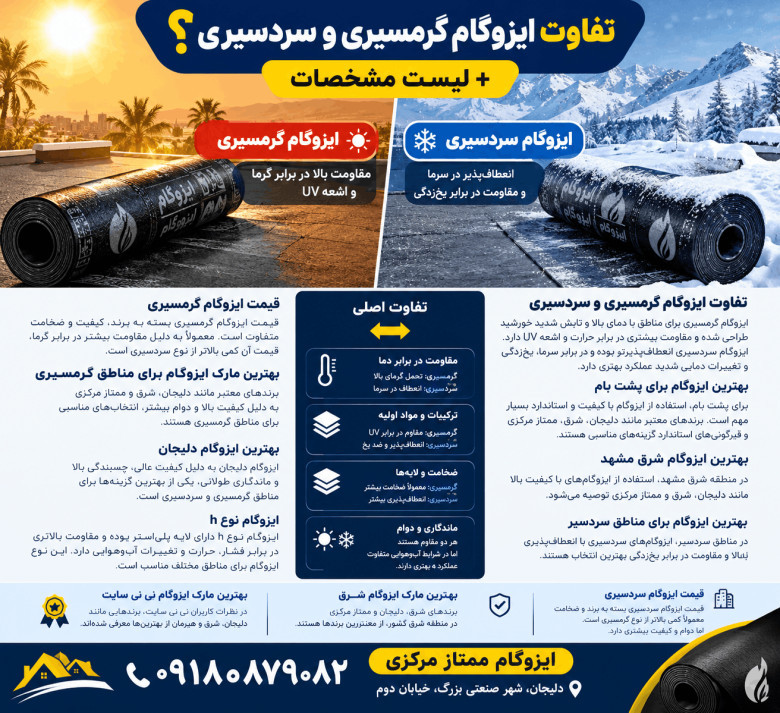 ایزوگام گرمسیری و سردسیری چه تفاوتی دارد؟